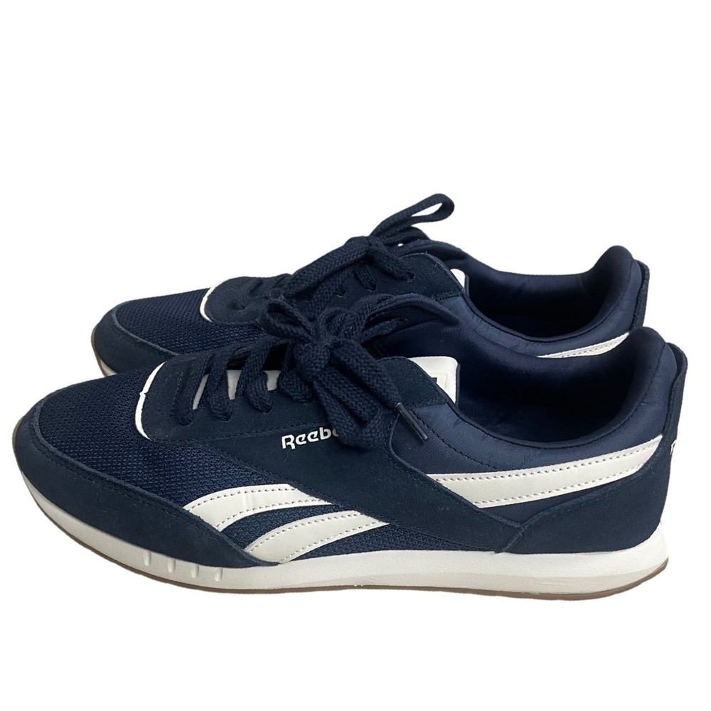 Reebok Royal blue Mens Navy Blue White Gum Sole Low Top Sneakers Shoes size 11